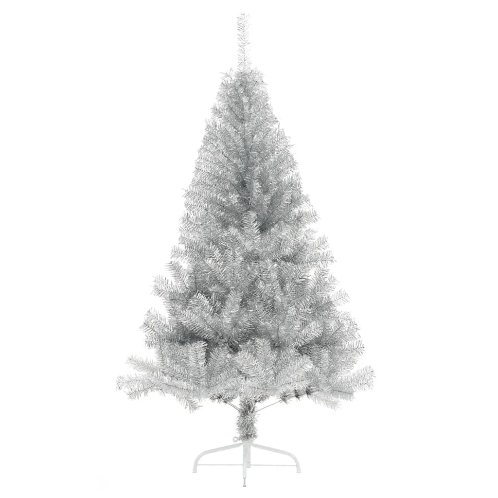 8720287021674_g_en_hd_1 vidaXL Artificial Half Christmas Tree with Stand Silver 180 cm PET - Image 2