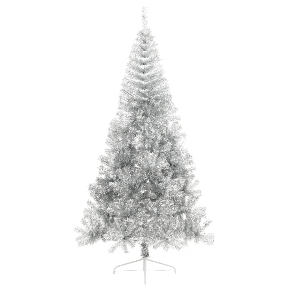 8720287021698_g_en_hd_1 vidaXL Artificial Half Christmas Tree with Stand Silver 240 cm PET - Image 2