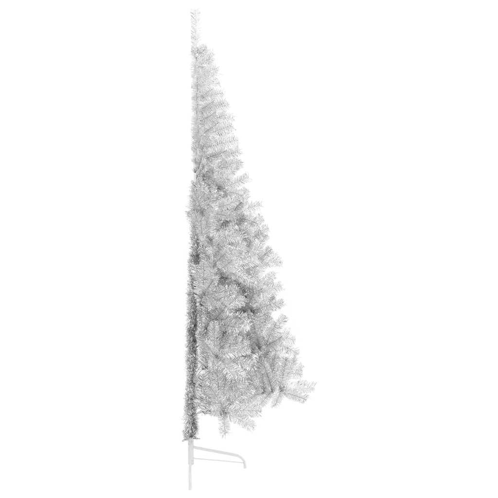 8720287021698_g_en_hd_2 vidaXL Artificial Half Christmas Tree with Stand Silver 240 cm PET - Image 3