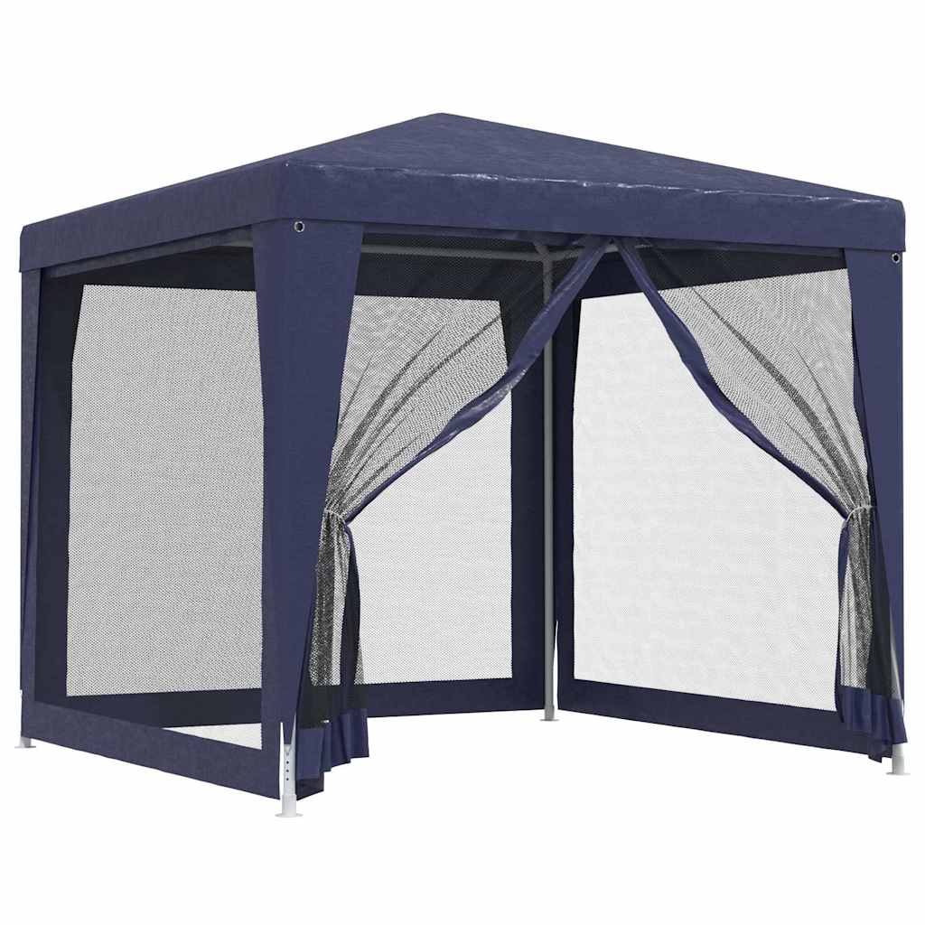 8720287021773_a_en_hd_1 vidaXL Party Tent with 4 Mesh Sidewalls Blue 2.5x2.5 m HDPE - Image 2
