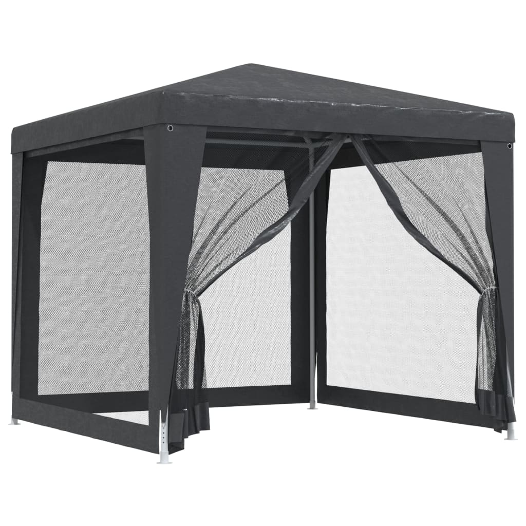 8720287021797_a_en_hd_1 vidaXL Party Tent with 4 Mesh Sidewalls Anthracite 2.5x2.5 m HDPE - Image 2