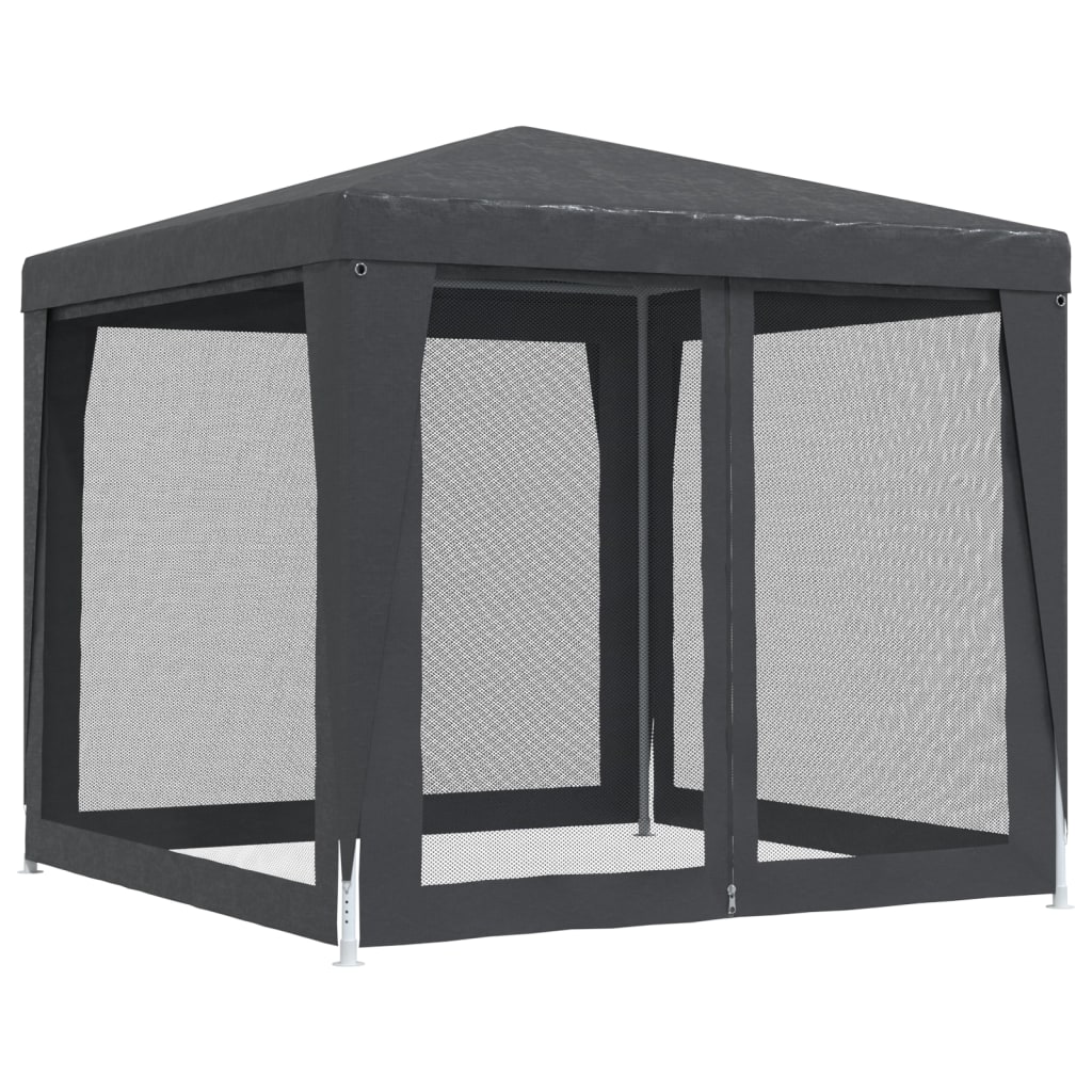 8720287021797_g_en_hd_3 vidaXL Party Tent with 4 Mesh Sidewalls Anthracite 2.5x2.5 m HDPE - Image 5
