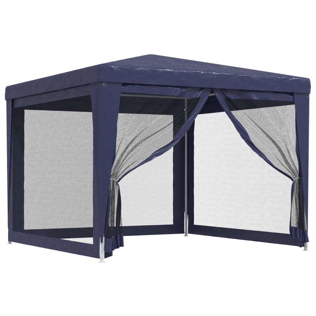 8720287021827_a_en_hd_1 vidaXL Party Tent with 4 Mesh Sidewalls Blue 3x3 m HDPE - Image 2