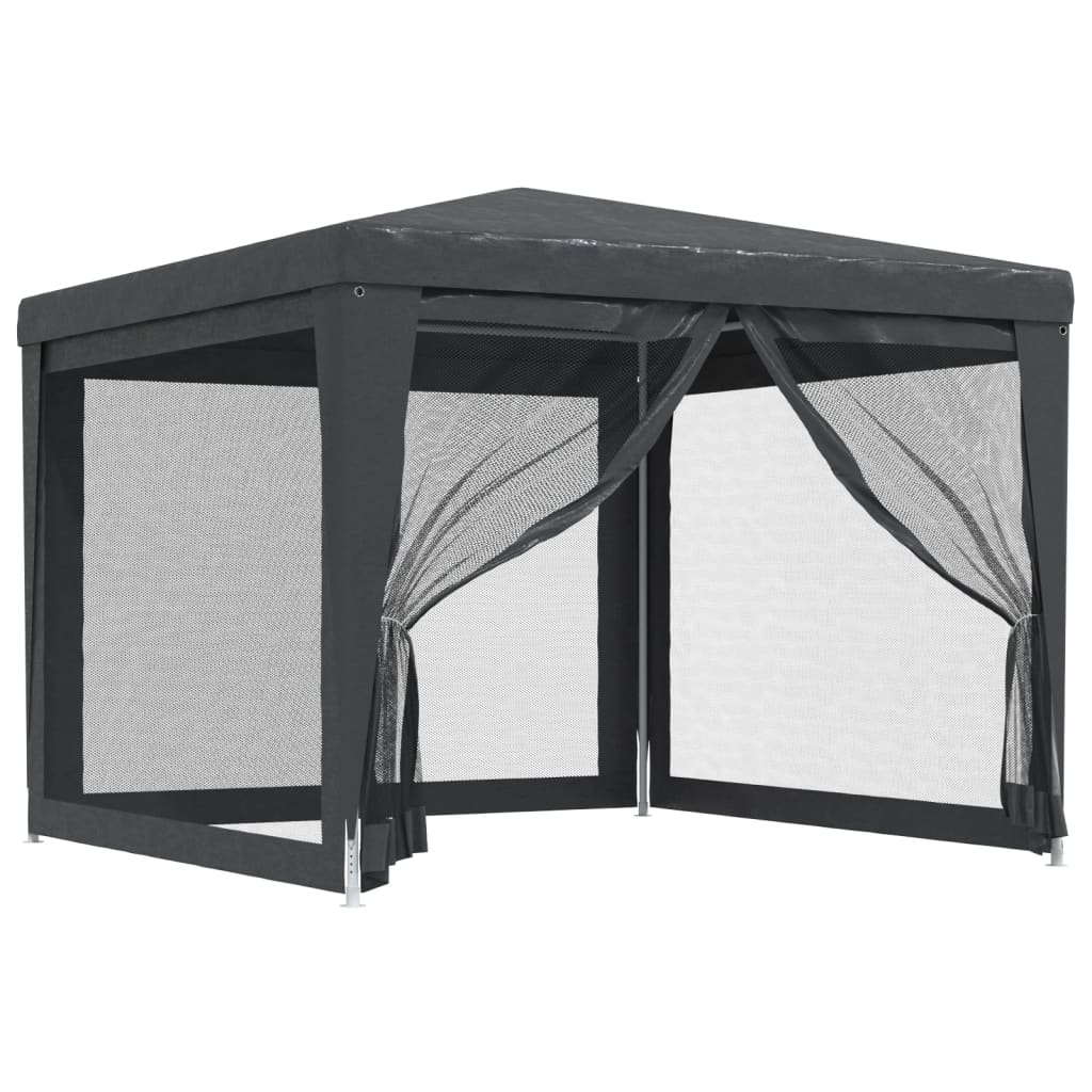 8720287021841_a_en_hd_1 vidaXL Party Tent with 4 Mesh Sidewalls Anthracite 3x3 m HDPE - Image 2