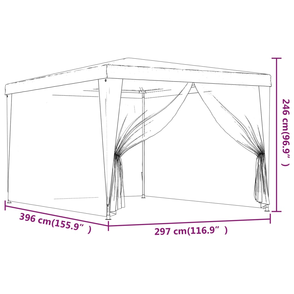 8720287021896_g_en_hd_5 vidaXL Party Tent with 4 Mesh Sidewalls Anthracite 3x4 m HDPE - Image 7