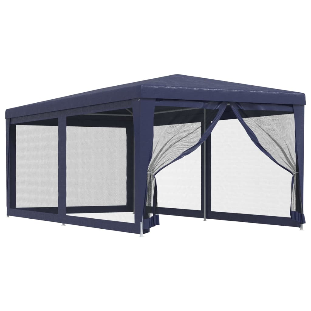 8720287021926_a_en_hd_1 vidaXL Party Tent with 6 Mesh Sidewalls Blue 3x6 m HDPE - Image 2