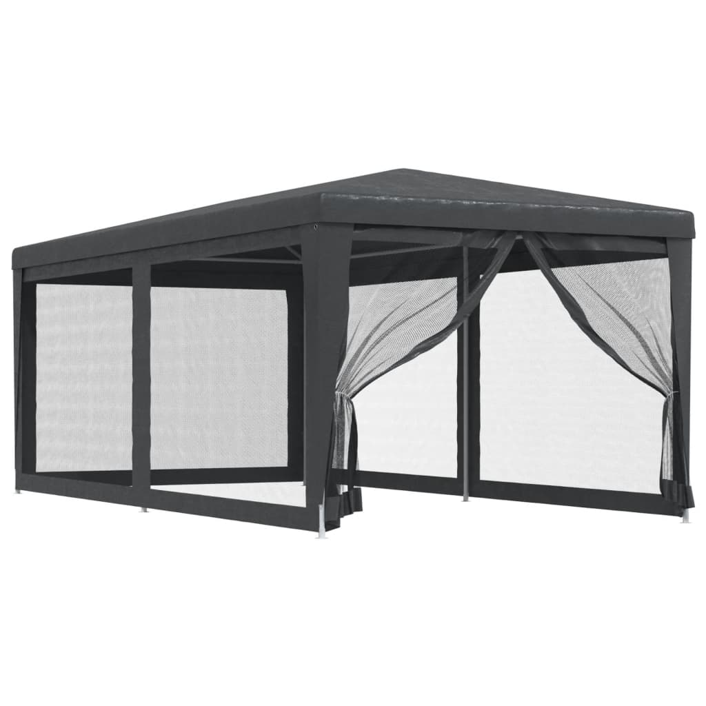 8720287021940_a_en_hd_1 vidaXL Party Tent with 6 Mesh Sidewalls Anthracite 3x6 m HDPE - Image 2
