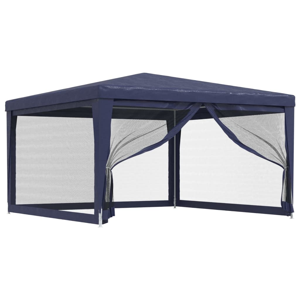 8720287022077_a_en_hd_1 vidaXL Party Tent with 4 Mesh Sidewalls Blue 4x4 m HDPE - Image 2