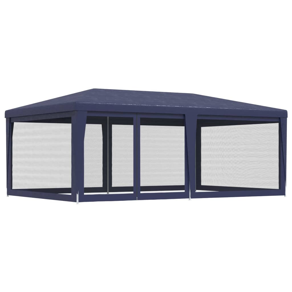 8720287022121_g_en_hd_3 vidaXL Party Tent with 6 Mesh Sidewalls Blue 6x4 m HDPE - Image 5