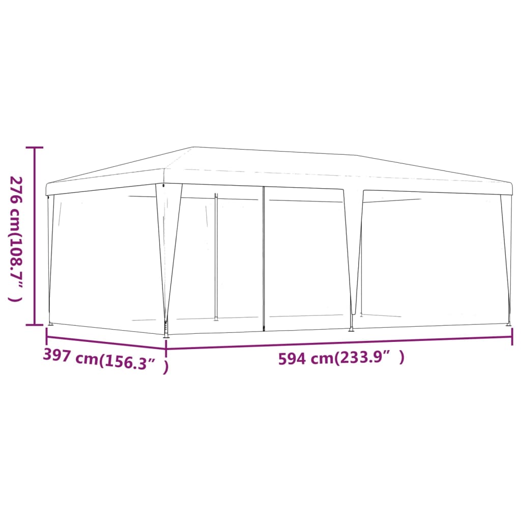 8720287022145_g_en_hd_5 vidaXL Party Tent with 6 Mesh Sidewalls Anthracite 6x4 m HDPE - Image 7