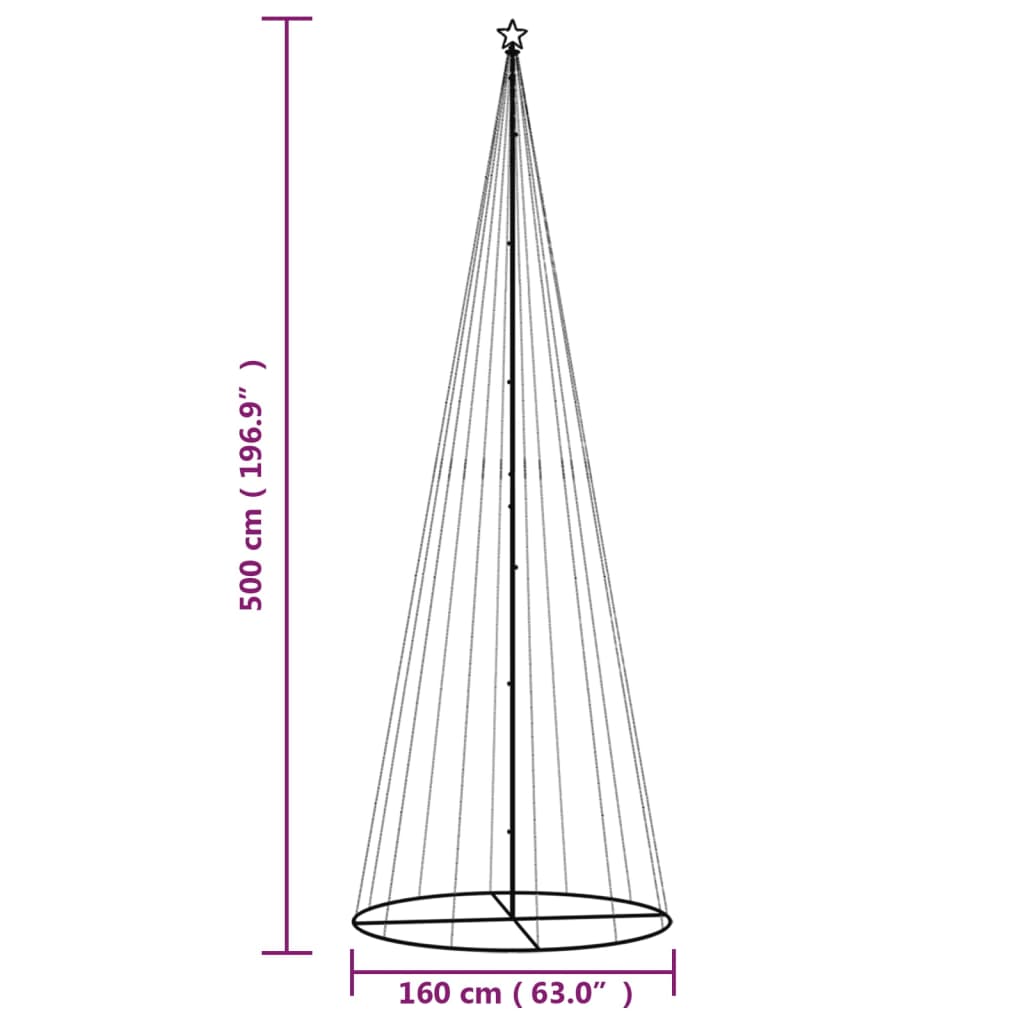 8720287022572_g_en_hd_7 vidaXL Christmas Cone Tree Cold White 732 LEDs 160x500 cm - Image 9
