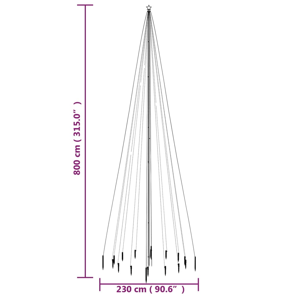 8720287022718_g_en_hd_7 vidaXL Christmas Tree with Spike Blue 1134 LEDs 800 cm - Image 9