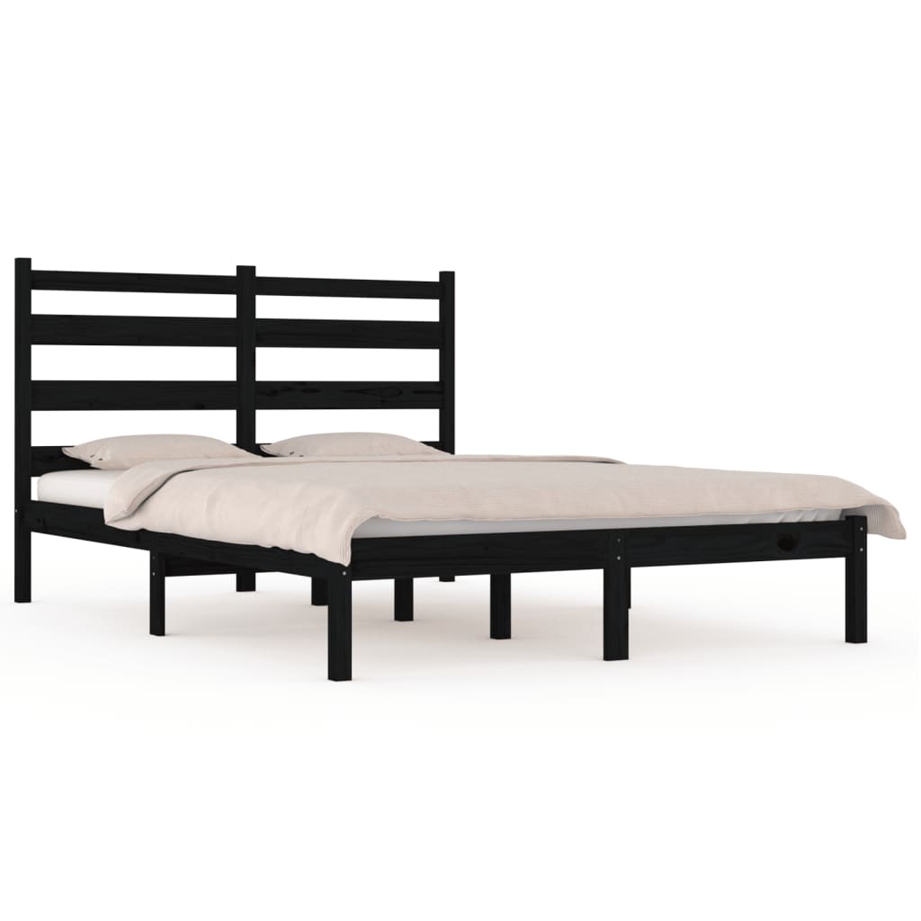 8720287023777_a_en_hd_1 vidaXL Bed Frame without Mattress Black Solid Wood Pine 135x190 cm - Image 2
