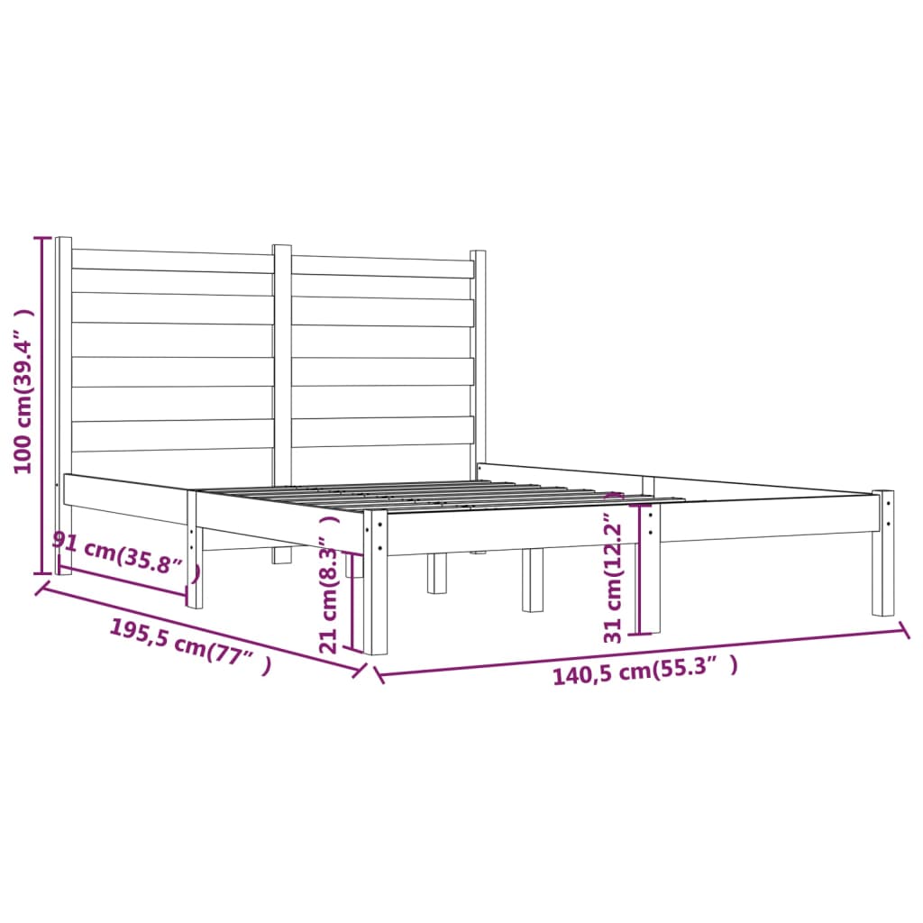 8720287023777_g_en_hd_4 vidaXL Bed Frame without Mattress Black Solid Wood Pine 135x190 cm - Image 6