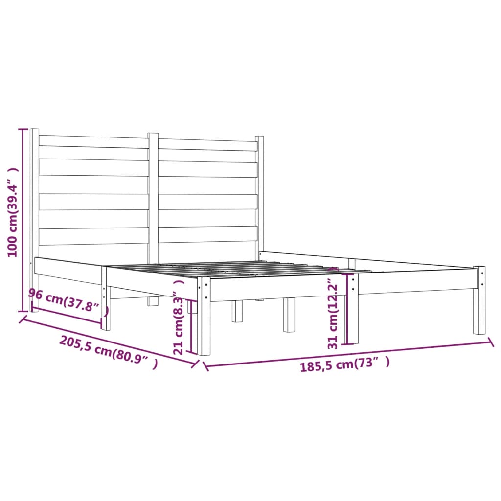 8720287024149_g_en_hd_4 vidaXL Bed Frame without Mattress White Solid Wood 183x203 cm King - Image 6