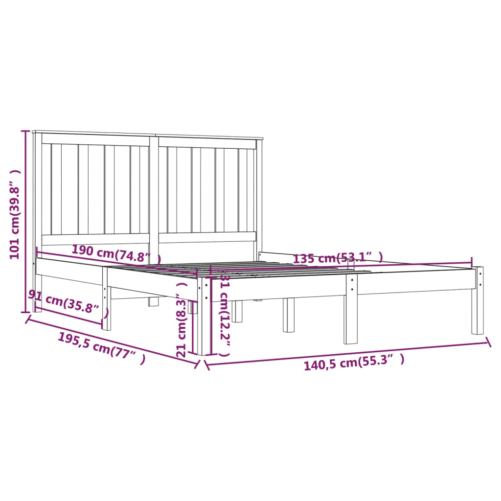 8720287025726_g_en_hd_4 vidaXL Bed Frame without Mattress Black Solid Wood 135x190 cm - Image 6