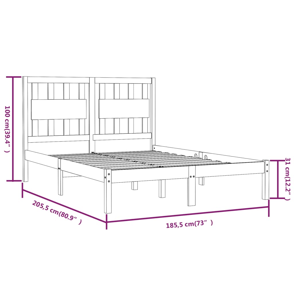 8720287026990_g_en_hd_4 vidaXL Bed Frame without Mattress White Solid Wood 183x203 cm King - Image 6