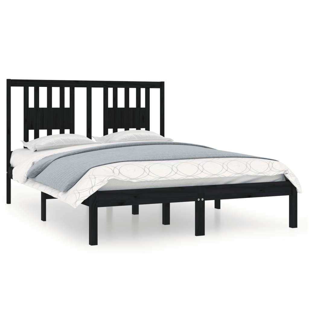 8720287027928_a_en_hd_1 vidaXL Bed Frame without Mattress Black Solid Wood 135x190 cm - Image 2