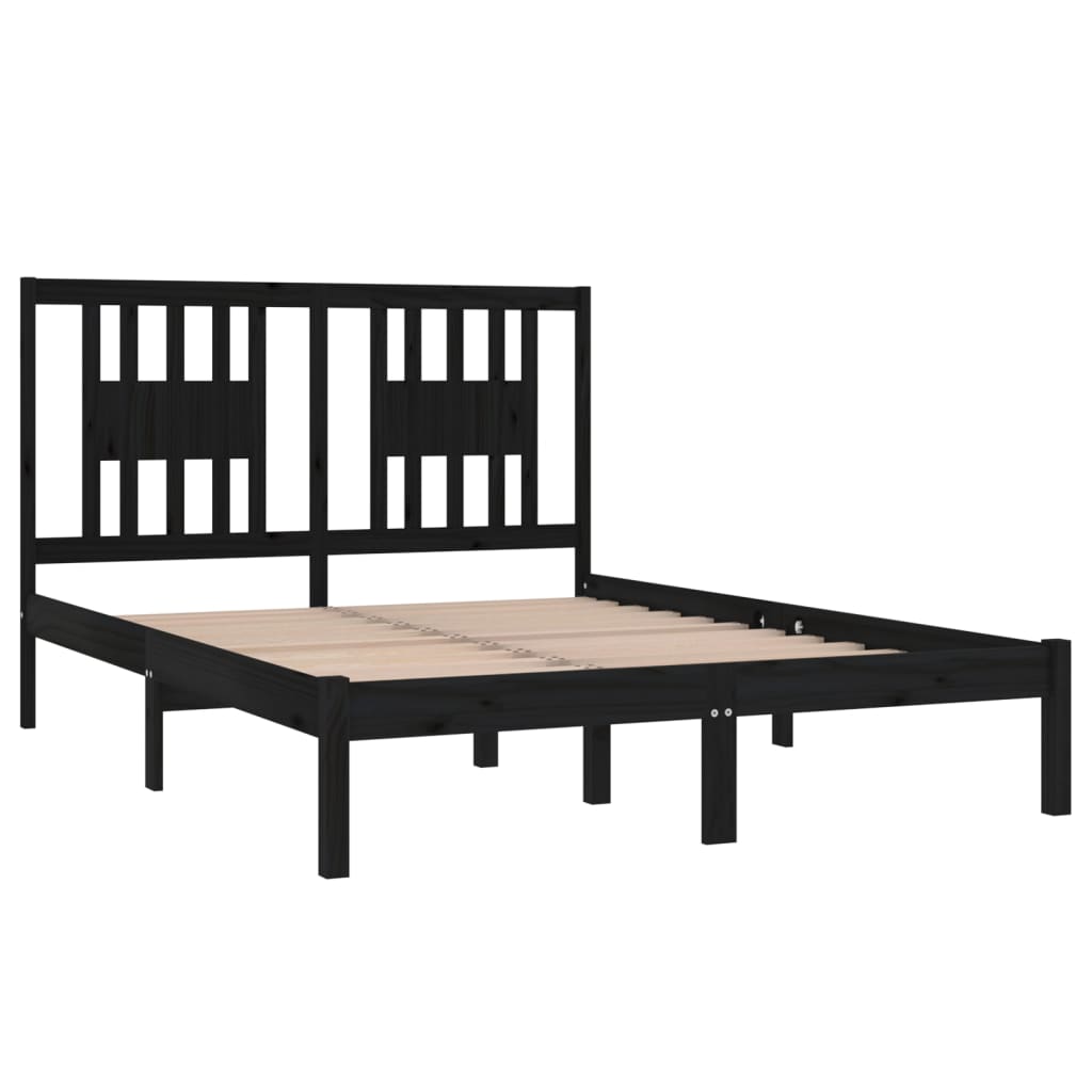 8720287027928_g_en_hd_2 vidaXL Bed Frame without Mattress Black Solid Wood 135x190 cm - Image 4