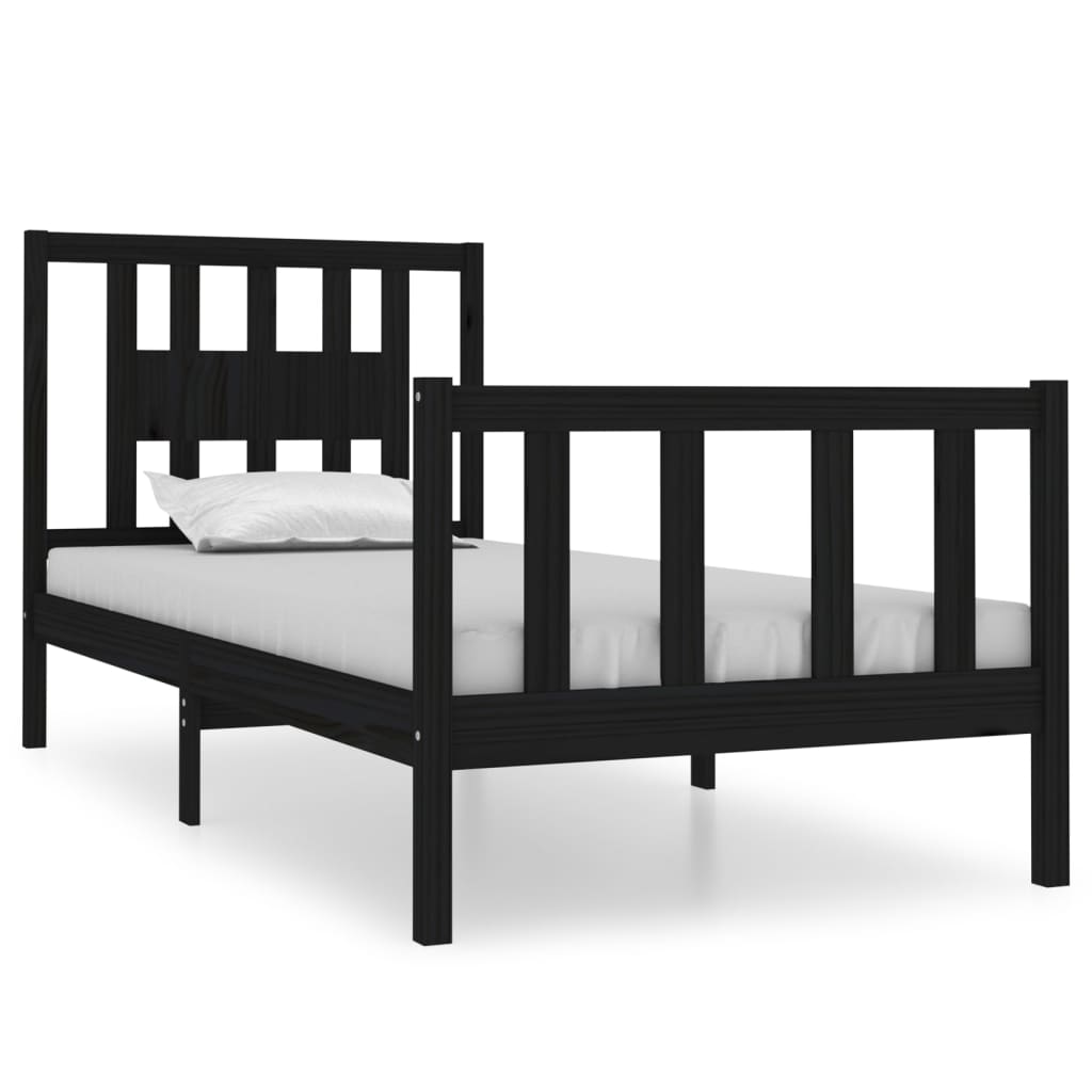 8720287028475_a_en_hd_1 vidaXL Bed Frame without Mattress Black 90x190 cm Solid Wood - Image 2