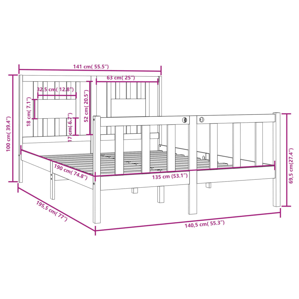 8720287028536_g_en_hd_4 vidaXL Bed Frame without Mattress 135x190 cm Solid Wood - Image 6