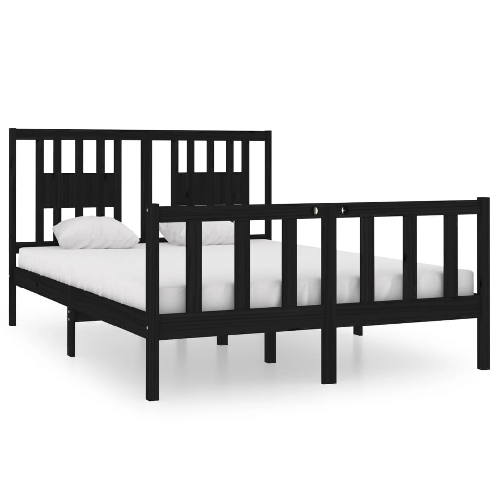 8720287028574_a_en_hd_1 vidaXL Bed Frame without Mattress Black 135x190 cm Solid Wood - Image 2