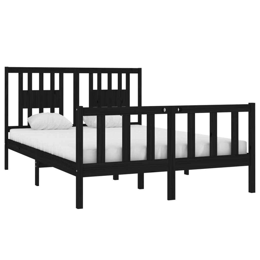 8720287028574_g_en_hd_1 vidaXL Bed Frame without Mattress Black 135x190 cm Solid Wood - Image 3