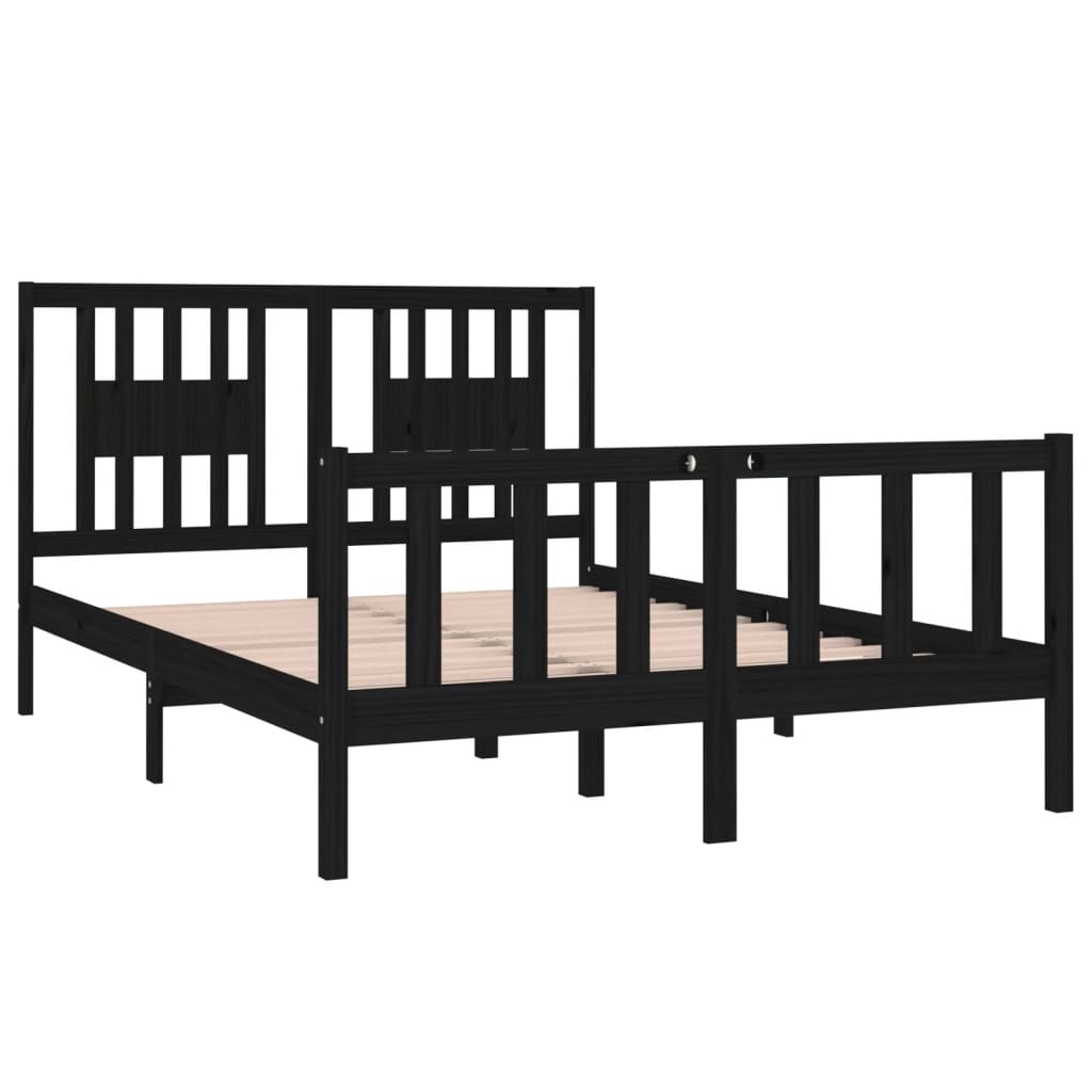 8720287028574_g_en_hd_2 vidaXL Bed Frame without Mattress Black 135x190 cm Solid Wood - Image 4