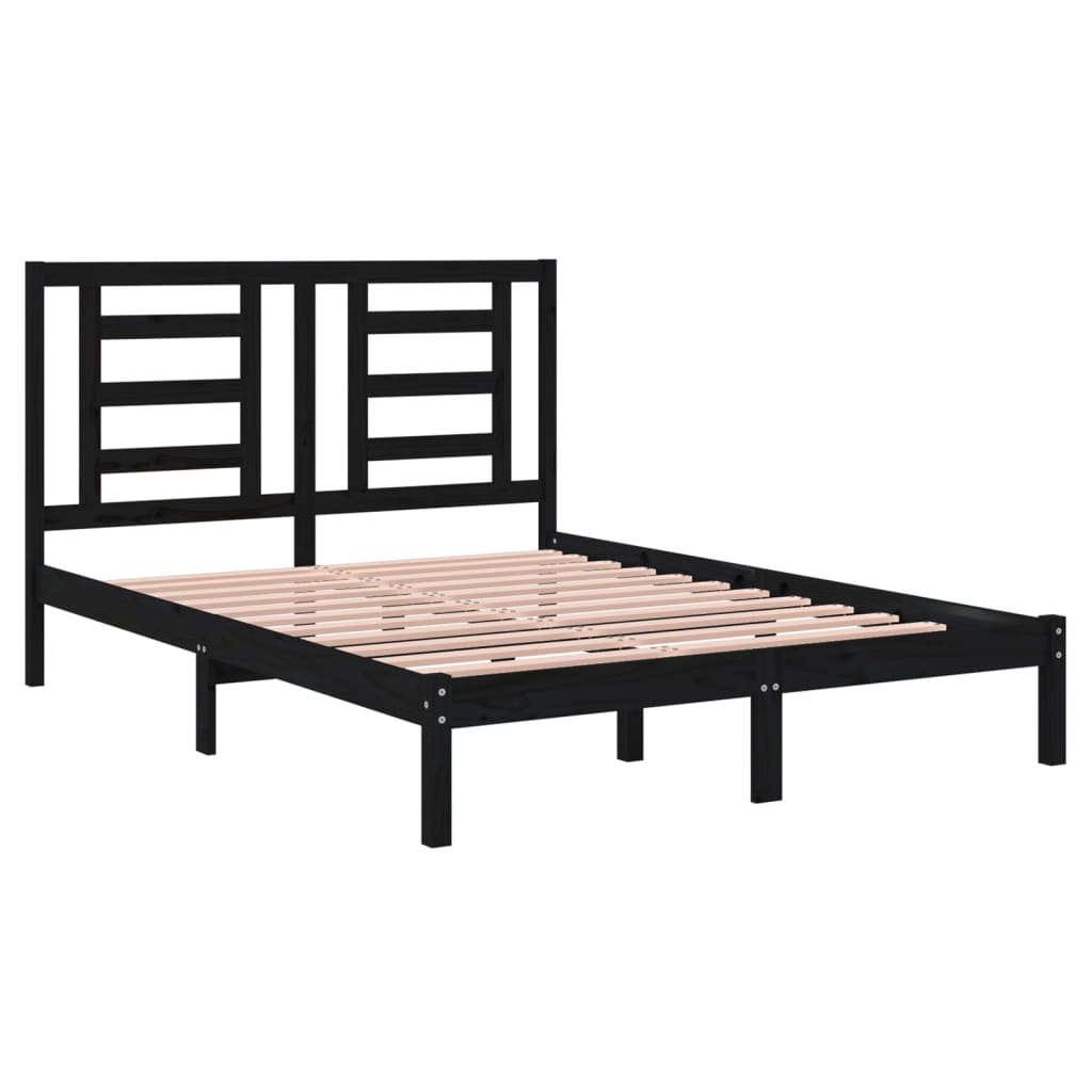 8720287030775_g_en_hd_2 vidaXL Bed Frame without Mattress Black 135x190 cm Solid Wood Pine - Image 4