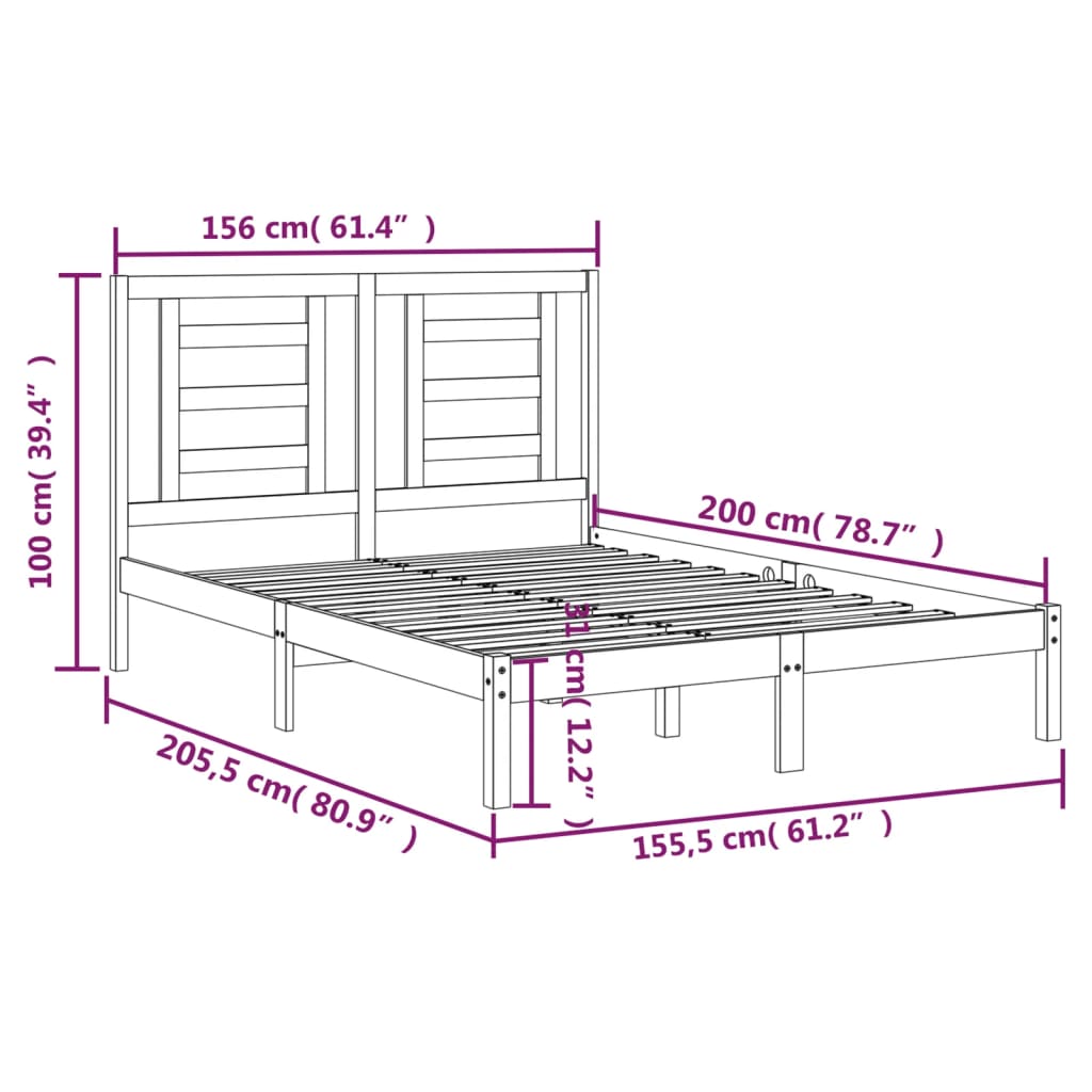 8720287031031_g_en_hd_4 vidaXL Bed Frame without Mattress 150x200 cm Solid Wood Pine - Image 6