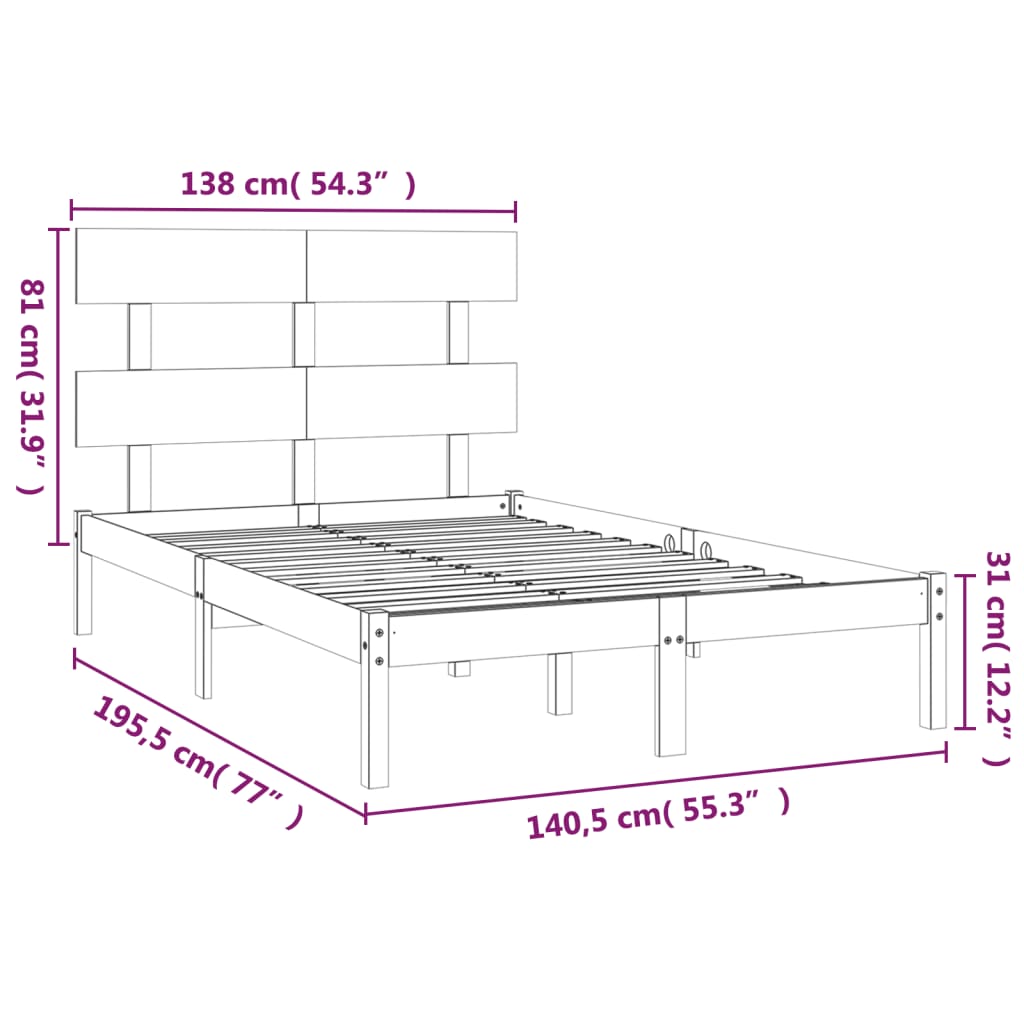 8720287034025_g_en_hd_4 vidaXL Bed Frame without Mattress Black 135x190 cm Solid Wood - Image 6