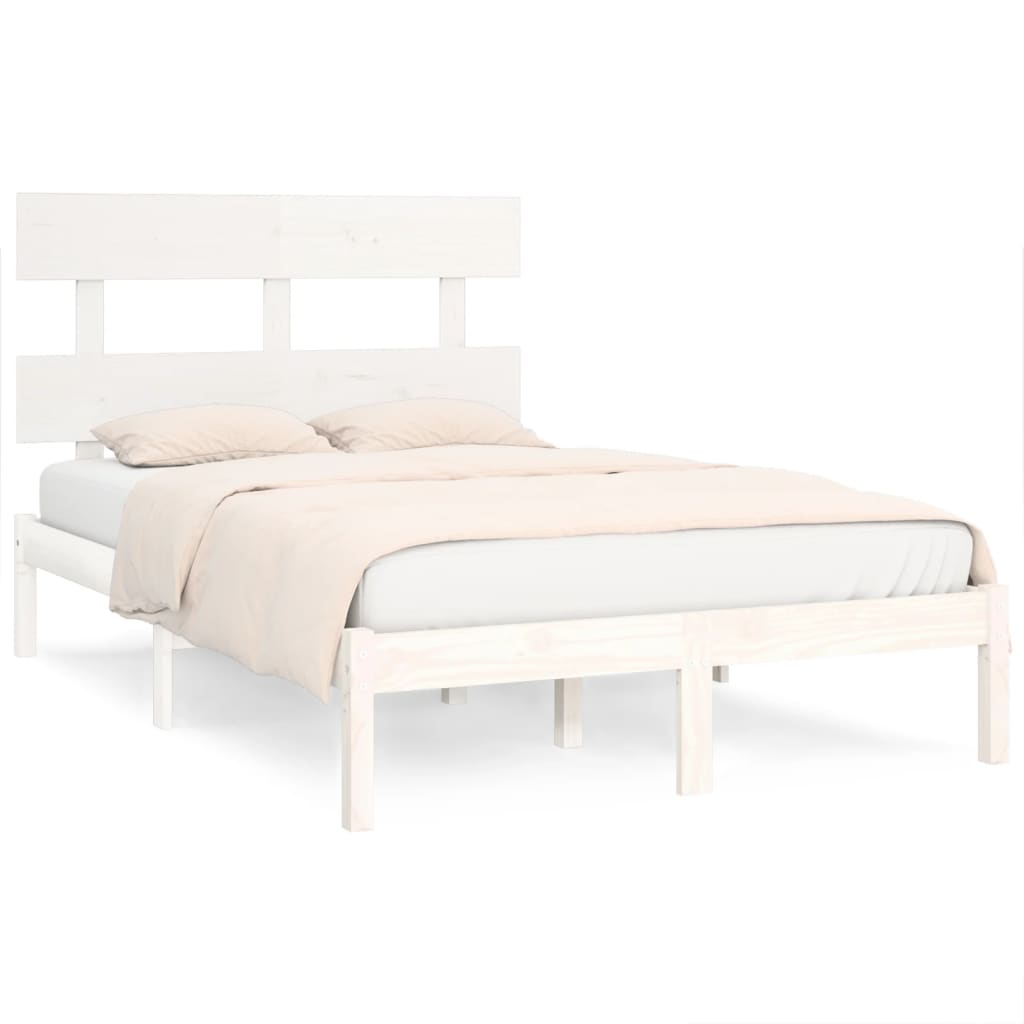 8720287034292_a_en_hd_1 vidaXL Bed Frame without Mattress White 150x200 cm Solid Wood - Image 2