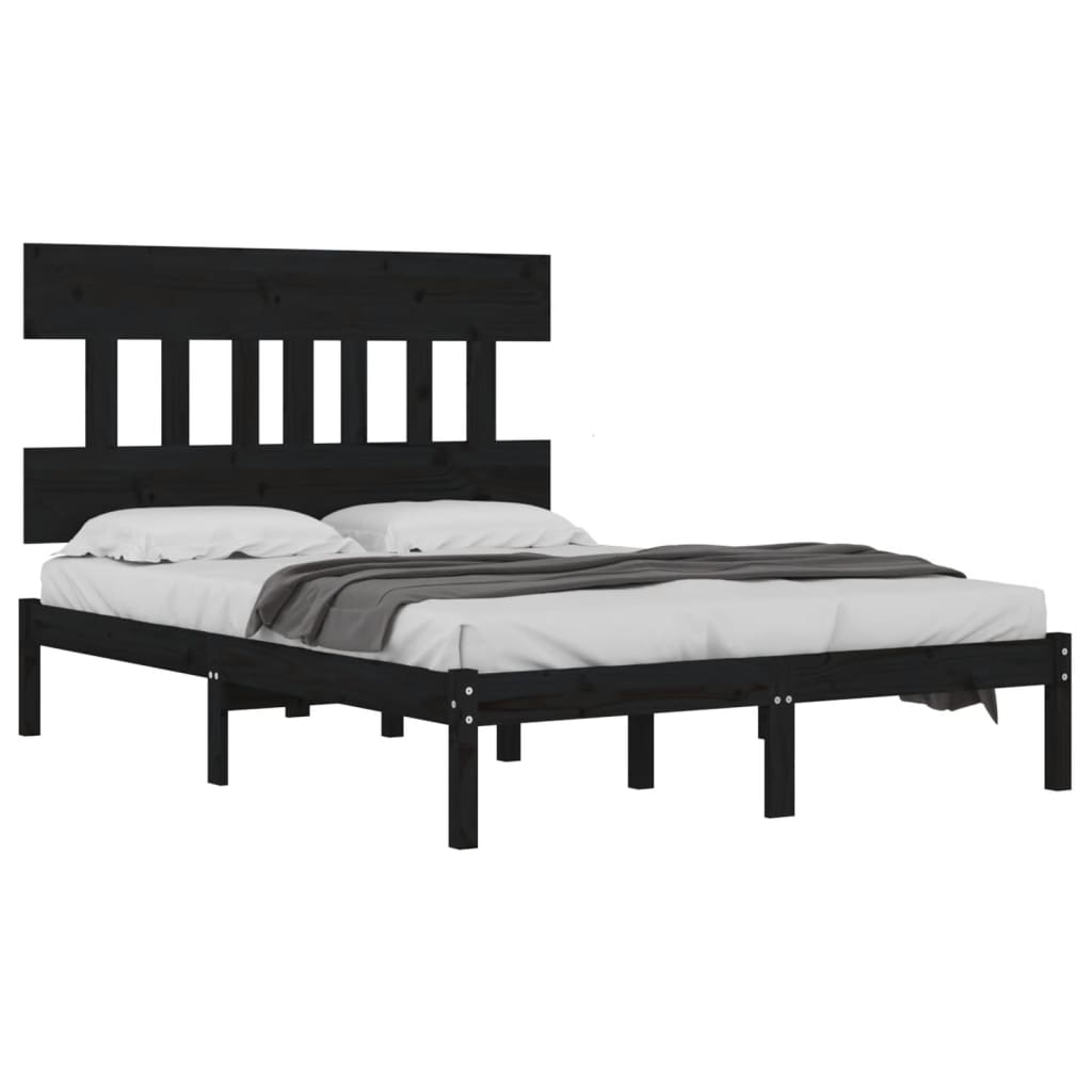 8720287034674_g_en_hd_1 vidaXL Bed Frame without Mattress Black 135x190 cm Solid Wood - Image 3