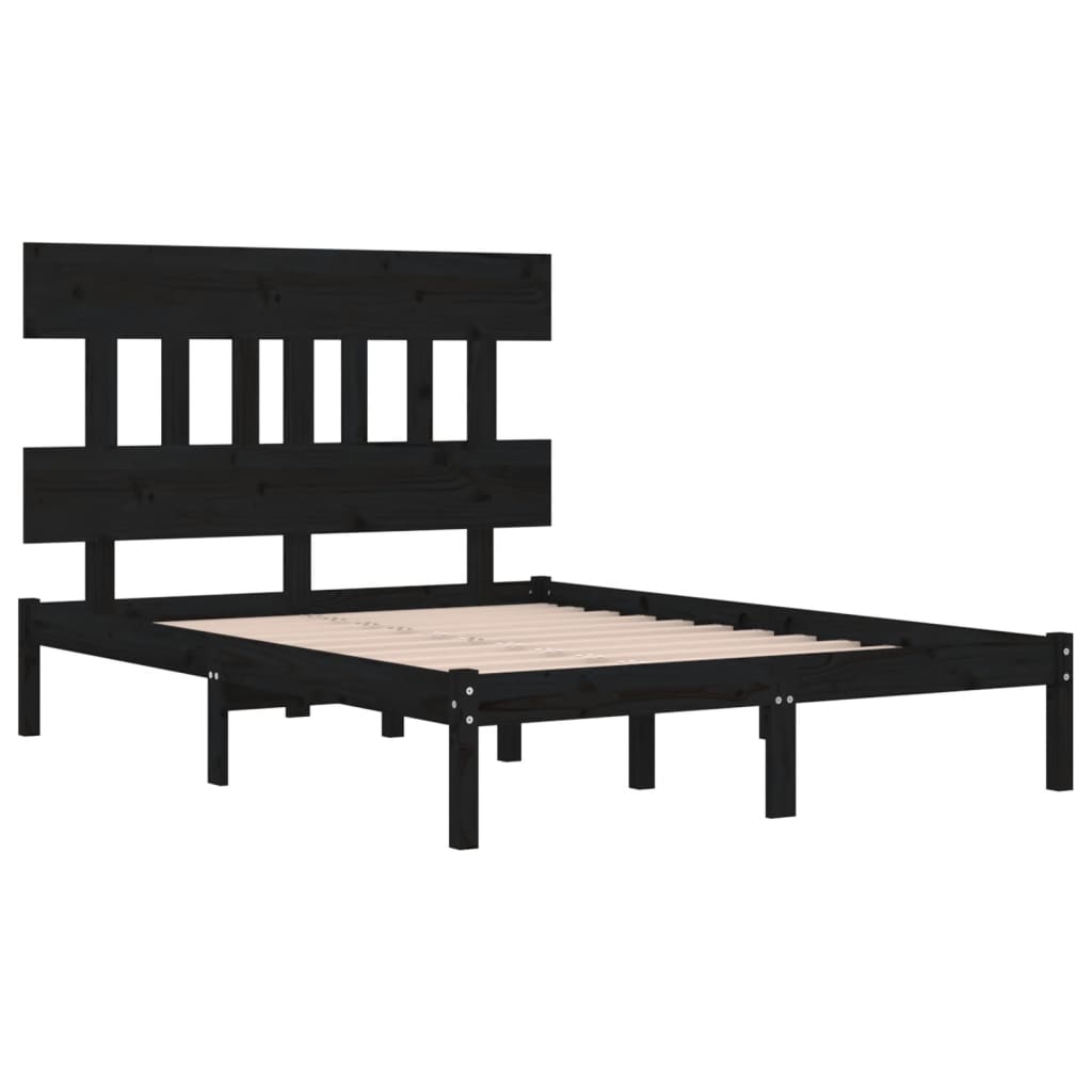 8720287034674_g_en_hd_2 vidaXL Bed Frame without Mattress Black 135x190 cm Solid Wood - Image 4