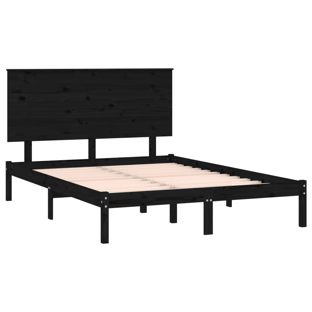 8720287035329_g_en_hd_2 vidaXL Bed Frame without Mattress Black 135x190 cm Solid Wood - Image 4