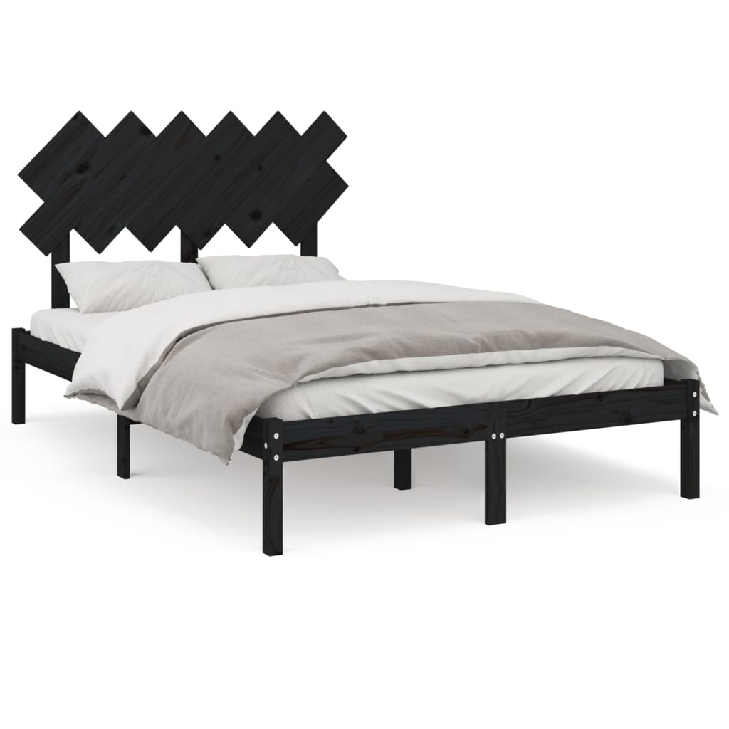 8720287035978_a_en_hd_1 vidaXL Bed Frame without Mattress Black 135x190 cm Solid Wood - Image 2
