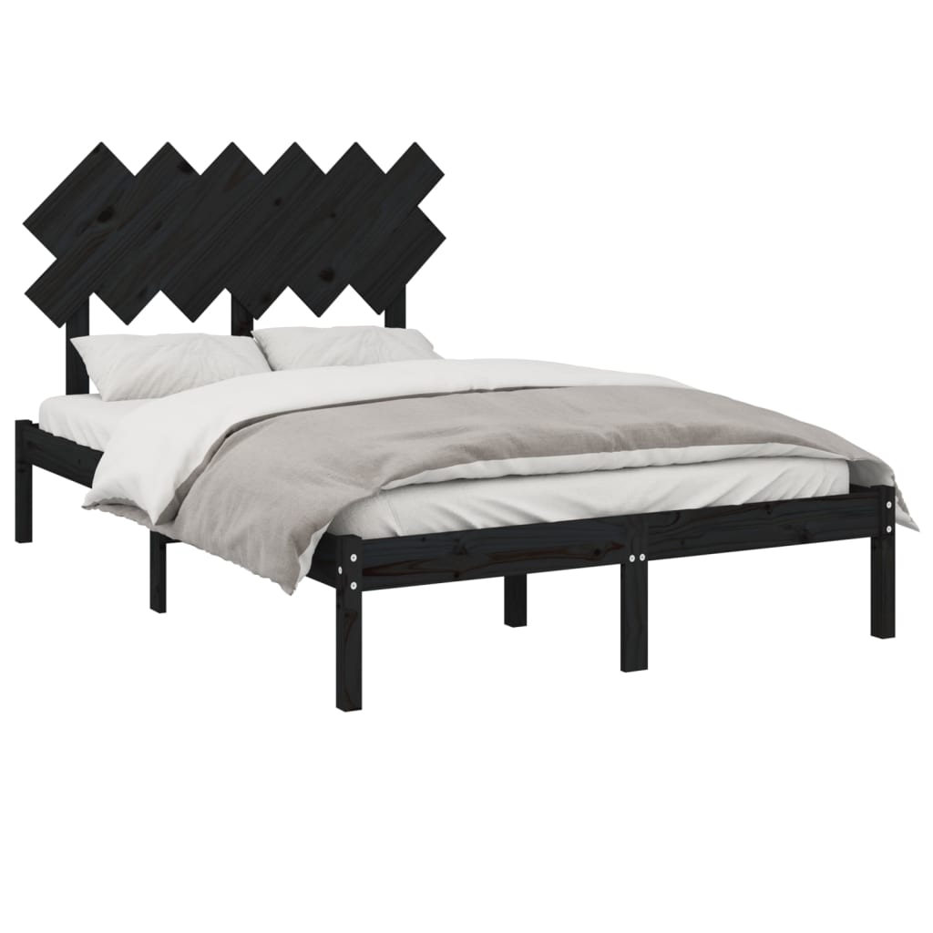8720287035978_g_en_hd_1 vidaXL Bed Frame without Mattress Black 135x190 cm Solid Wood - Image 3