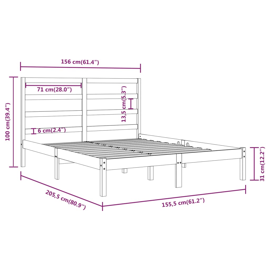 8720287036890_g_en_hd_4 vidaXL Bed Frame without Mattress White 150x200 cm Solid Wood - Image 6