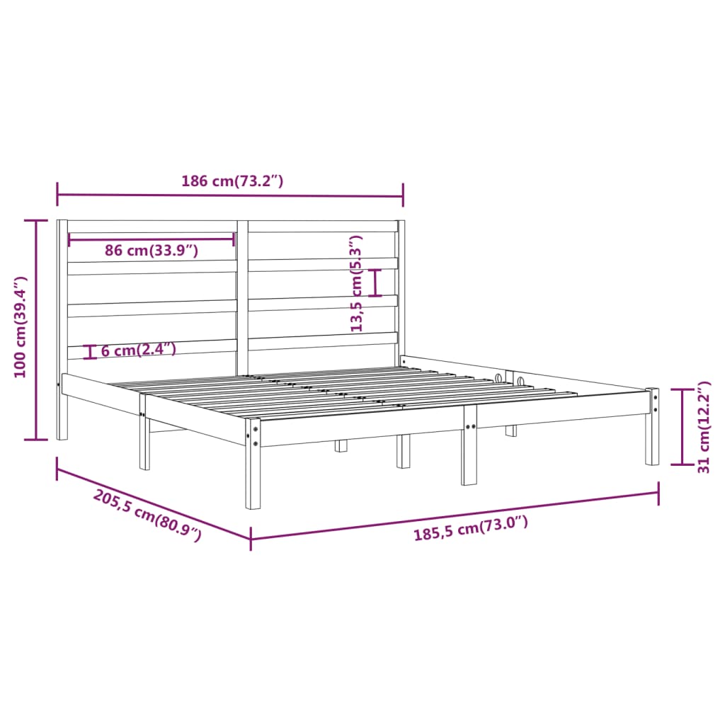 8720287036999_g_en_hd_4 vidaXL Bed Frame without Mattress White 183x203 cm King Solid Wood - Image 6