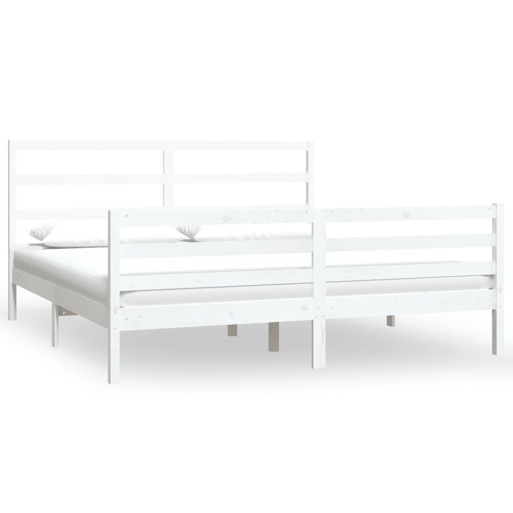 8720287037644_a_en_hd_1 vidaXL Bed Frame without Mattress White Solid Wood Pine 183x203 cm King - Image 2