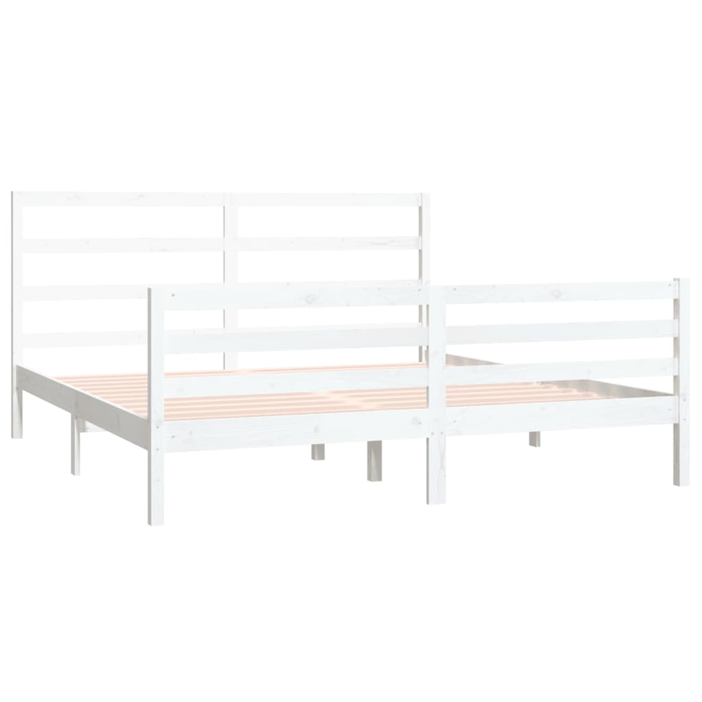 8720287037644_g_en_hd_2 vidaXL Bed Frame without Mattress White Solid Wood Pine 183x203 cm King - Image 4