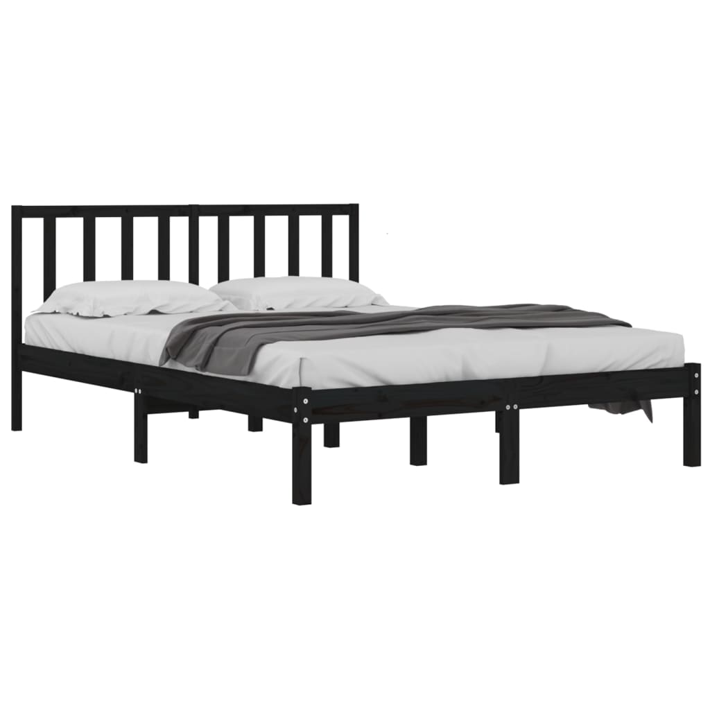 8720287037927_g_en_hd_1 vidaXL Bed Frame without Mattress Black Solid Wood Pine 135x190 cm - Image 3