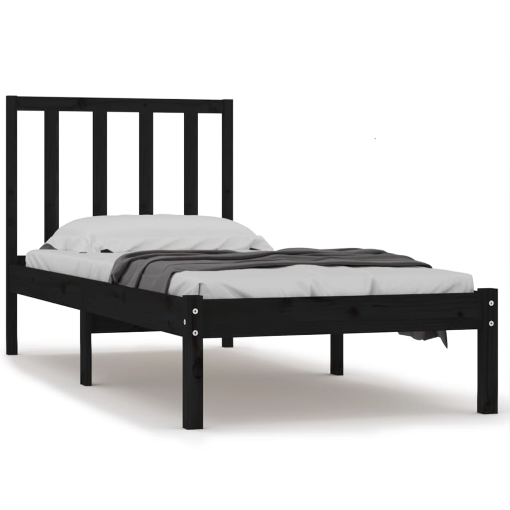 8720287038474_a_en_hd_1 vidaXL Bed Frame without Mattress Black Solid Wood Pine 90x190 cm - Image 2