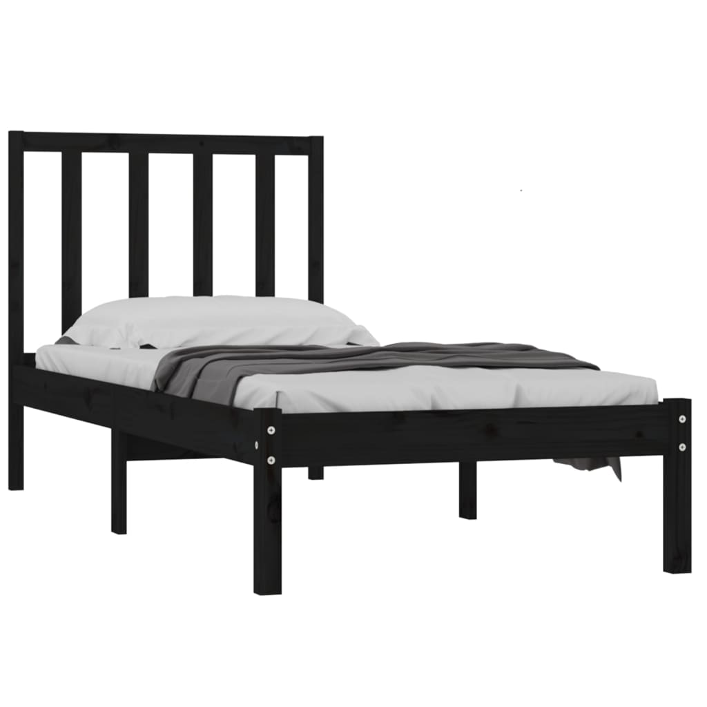 8720287038474_g_en_hd_1 vidaXL Bed Frame without Mattress Black Solid Wood Pine 90x190 cm - Image 3