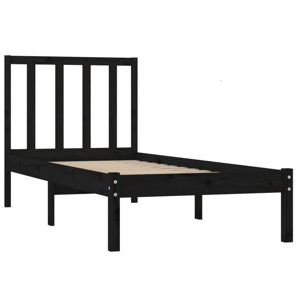 8720287038474_g_en_hd_2 vidaXL Bed Frame without Mattress Black Solid Wood Pine 90x190 cm - Image 4