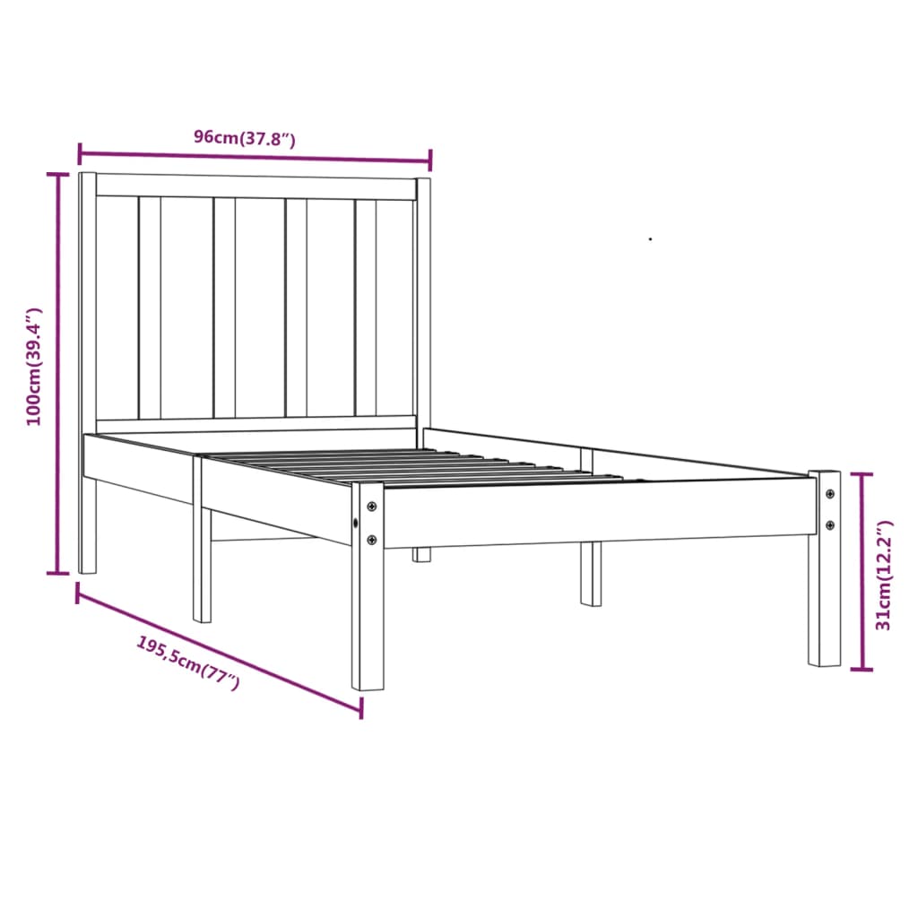 8720287038474_g_en_hd_4 vidaXL Bed Frame without Mattress Black Solid Wood Pine 90x190 cm - Image 6