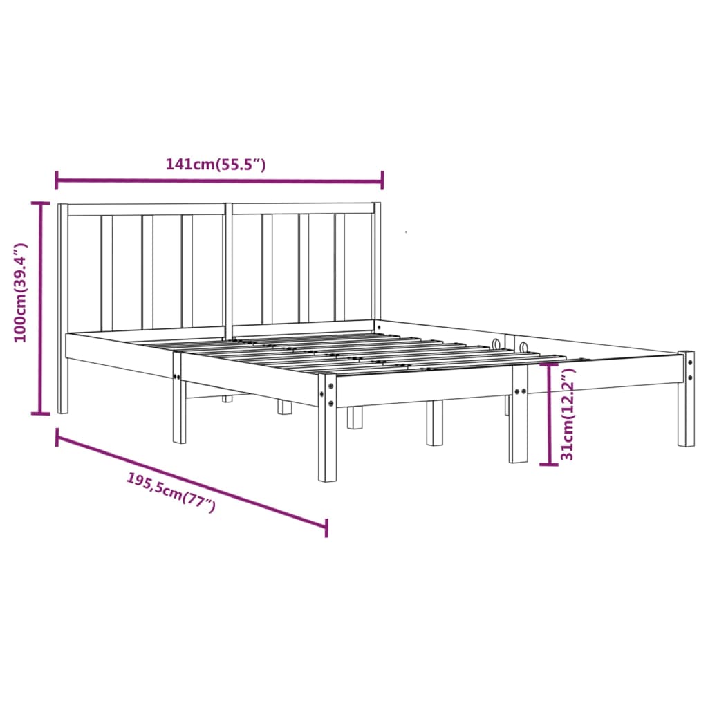 8720287038542_g_en_hd_4 vidaXL Bed Frame without Mattress White Solid Wood Pine 135x190 cm - Image 6