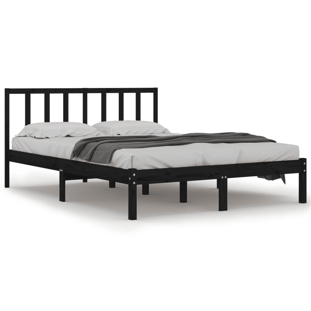 8720287038573_a_en_hd_1 vidaXL Bed Frame without Mattress Black Solid Wood Pine 135x190 cm - Image 2