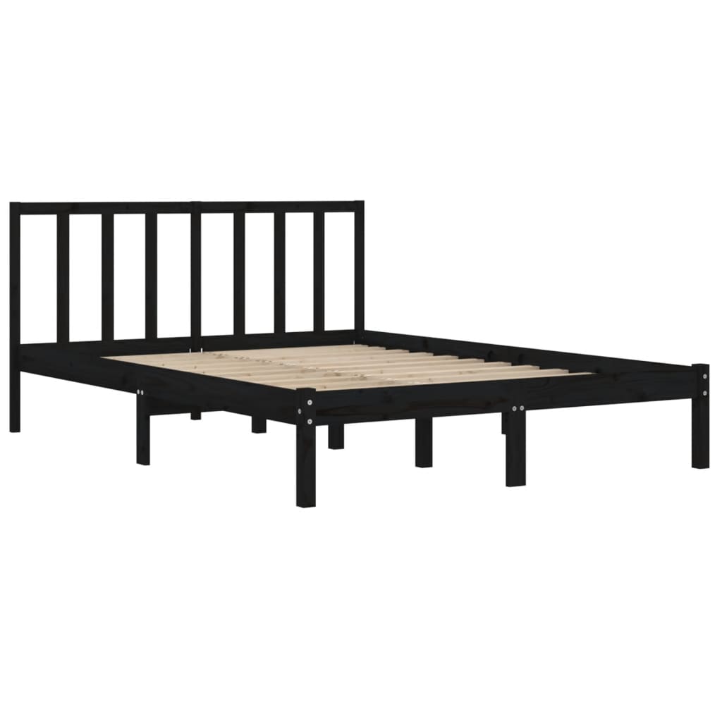 8720287038573_g_en_hd_2 vidaXL Bed Frame without Mattress Black Solid Wood Pine 135x190 cm - Image 4
