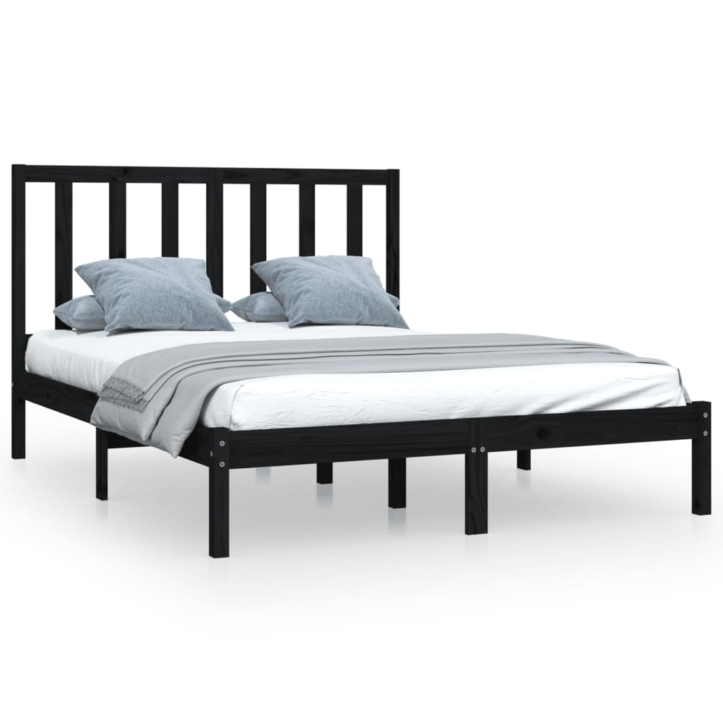 8720287038818_a_en_hd_1 vidaXL Bed Frame without Mattress Black Solid Wood Pine 135x190 cm - Image 2